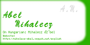 abel mihalecz business card